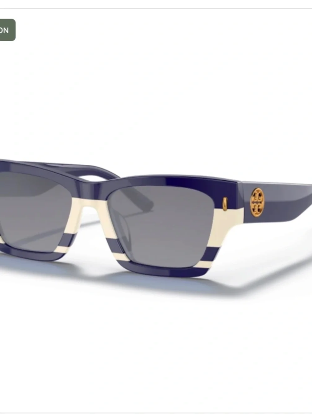 Tory Burch Miller Geometric TY7169U Navy Ivory Sunglasses NWOT